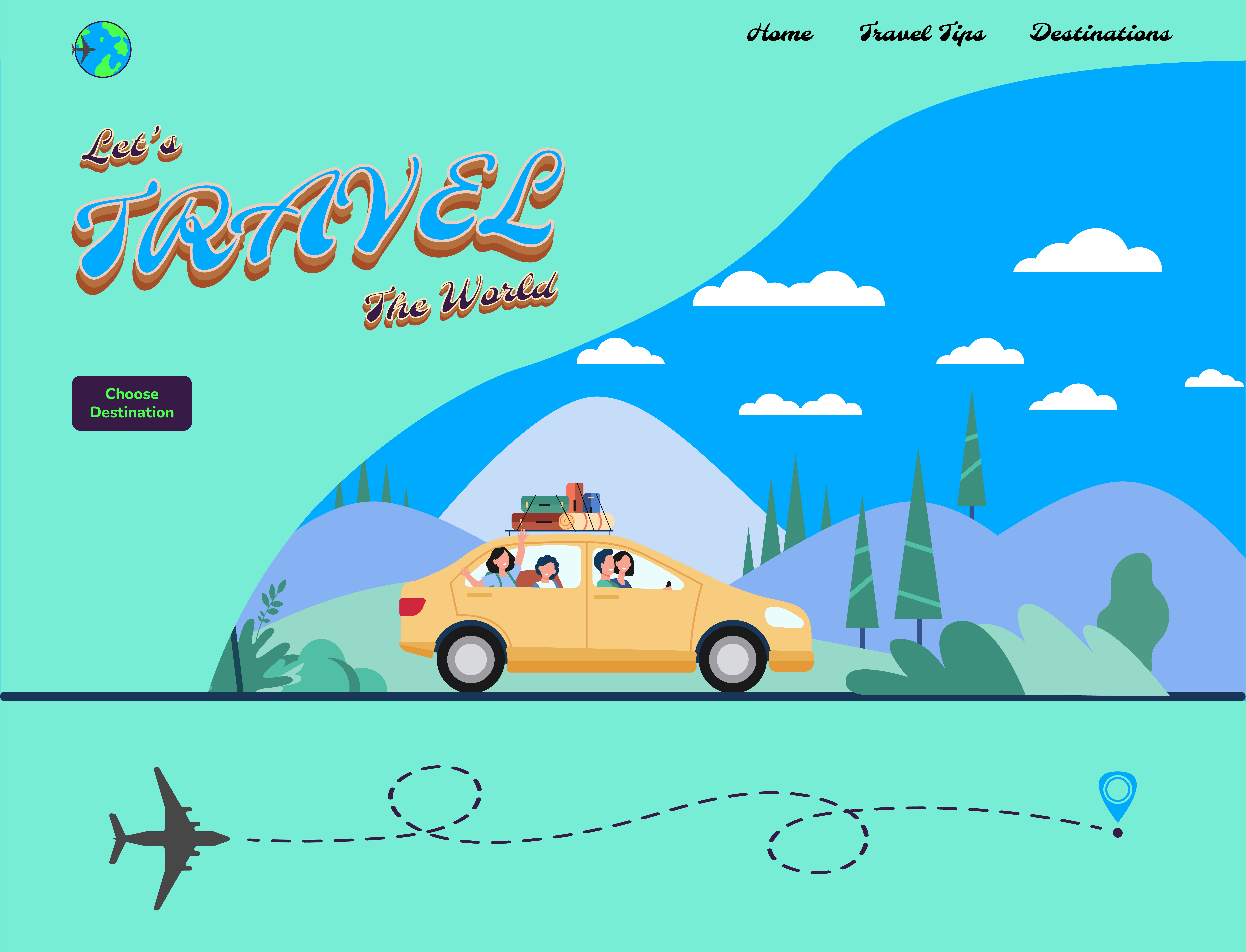 Hero banner, top of website