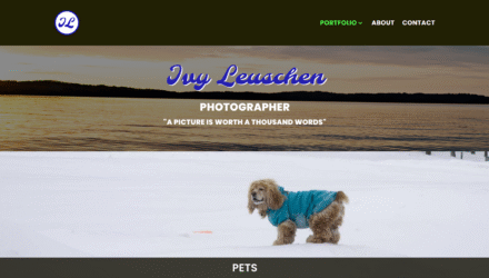 Photography portfolio home page